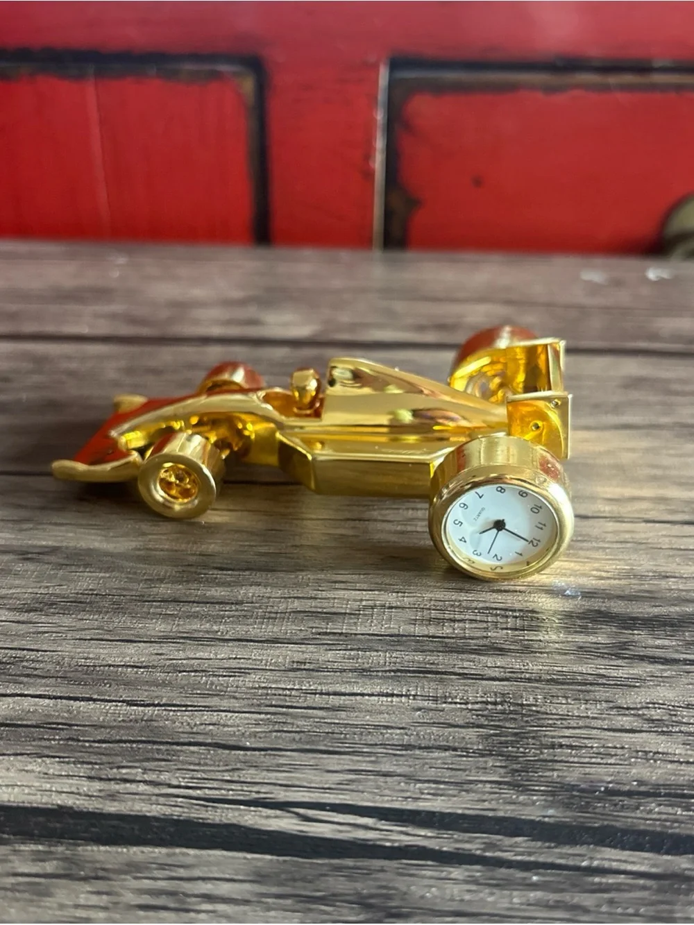 Xanadu Formula 1 Gold Racing Car Time  - Polished Metallic Accent